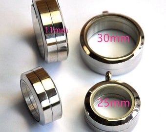 25mm/30mm High quality Stainless Steel Floating Locket Deep,Inner Glass Screw Lock Locket Circle Pendant, Locket Pendant,Glass Locket