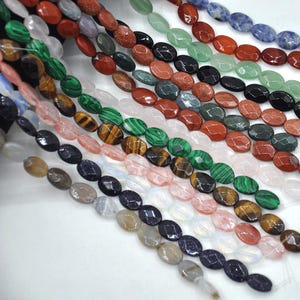 10x14mm Natural Gemstone Faceted Oval Shape Beads, Oval Faceted Gemstone Beads Supply，Oval Beads Faceted Natural Stone Beads Crystal Beads