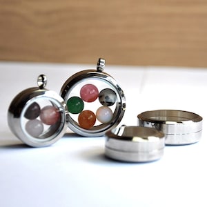 17mm-38mm High quality Stainless Steel Floating Locket Deep,Inner Glass Locket Circle Pendant, Swivel Memory Lockets Gift Idea for Mother