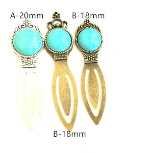 Antique Bronze /Antique Silver Round Cameo Cabochon Base Setting Bookmark ,DIY Accessory Jewelry Making---G1617