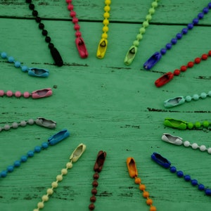 Wholesale 20 pcs/50pcs/100pcs Multicolor (12cm)4.5&quot; Ball Chain, Ball KeyChain, Hang Tag Ball Chain ,Ball chain with connector clasp--H00107