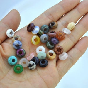 thumbnail image 2 of Crystal Donut Pendants - Natural Gemstone Donut - Pi Stone - Lucky Safety Pendant Jewelry... 2 of 14