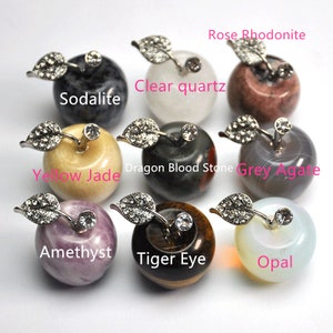 Healing Crystal Apple,Natural Stone Apples Decor,Car Ornaments,Christmas Gift Fruit Jewelry,Chakra Stone Home Decor,Apple Crystal Decoration