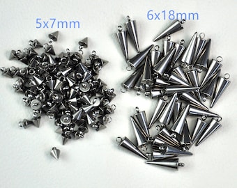 Cone Spike Pendants Charms Silver Tone Solid Smooth-Spike Charm Spike Pendant-DIY Rivet Spike Shoes Bag Belt Leather craft fitting