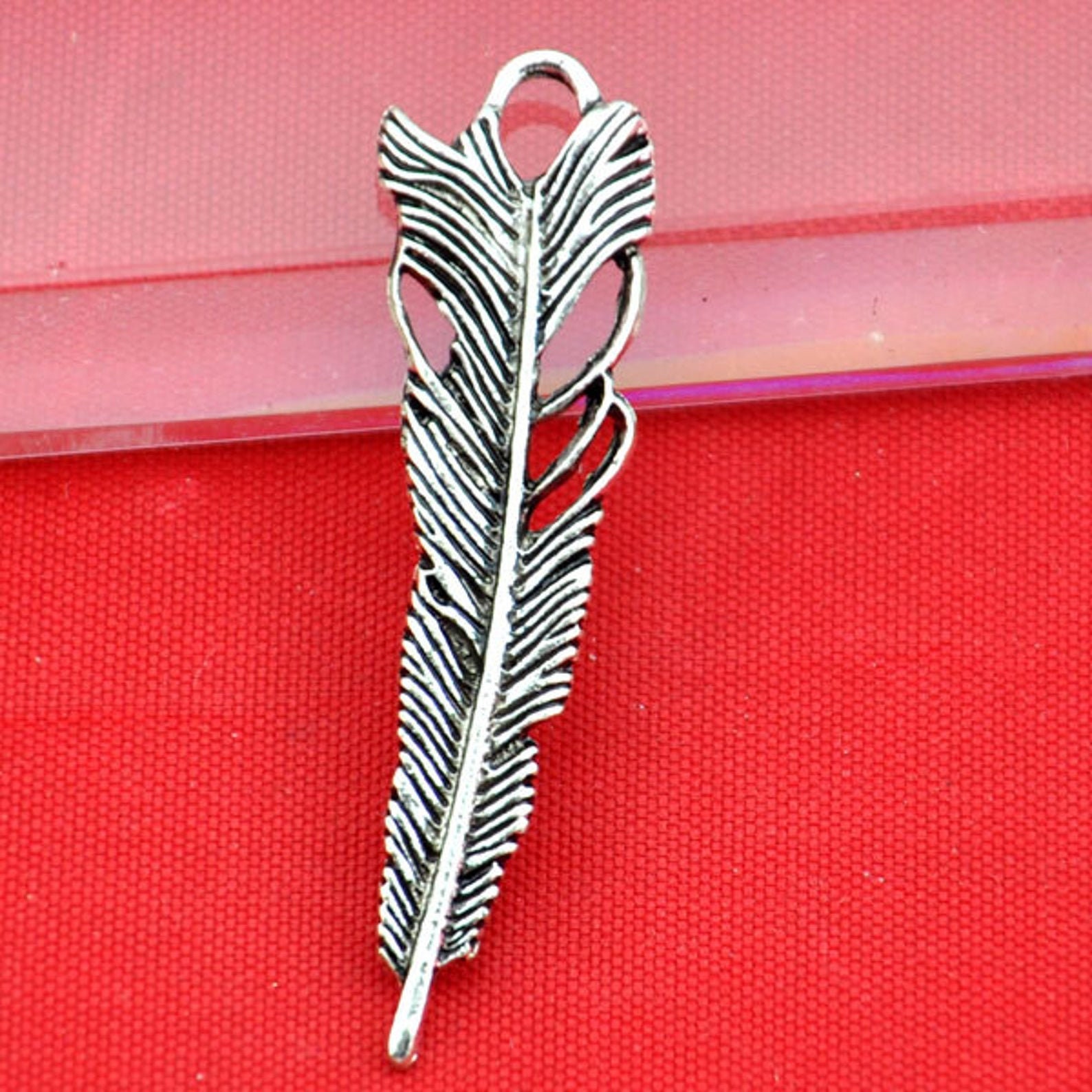 Feather Charm PendantsBird Feathers DIY Jewelry Filigree Etsy