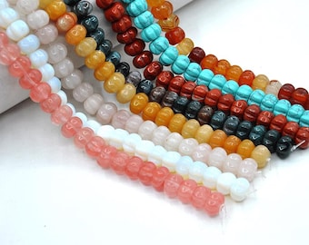 Wholesale 12x8mm、14x10mm Pumpkin Beads,10pcs Natural Stone Pumpkin Beads,Handmade Carve Pumpkin Gemstone Bead Jewelry,Loose Beads diy