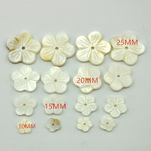10-25mm Weiße Muschel geschnitzte Blumen Perlen Schmuckherstellung, Blumen perlen, weiße Muschel Blume Perlen,