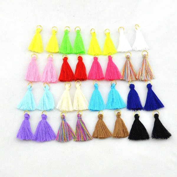 19 Color Mini Tassels, DIY Craft Supplies Jewelry tassels Short Boho tassels Small tassels Fringe Trim --S246