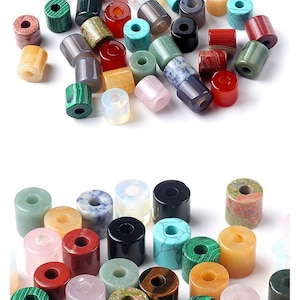 Natural Gemstone Barrel Beads，16mm Large Hole Beads Smooth Barrel Beads，universal large hole big hole beads for bracelet，European Bracelet
