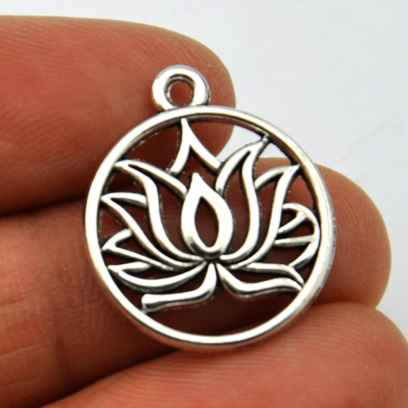 2050pcs Lotus PendantLotus CharmsLotus Charms in BulkLotus Etsy