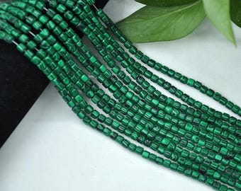 Perline a barilotto in malachite verde da 6 mm, perline a tubo in pietra preziosa curativa, perline decorative in pietra curativa, perline a tamburo, 1 filo completo da 58-63 pezzi