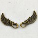 Bronze Jewelry 25pcs Antique Bronze Angel Wing Charm Pendants Thicken--8*23mm--G290