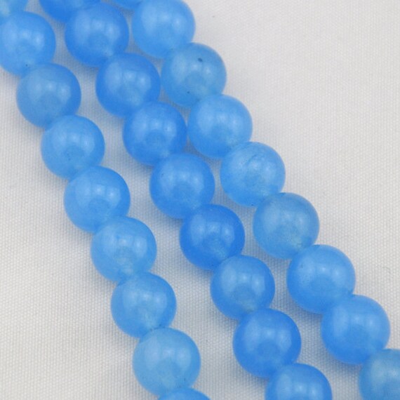10mm Sky blue artificial jade BeadsJade BeadsOne Full Etsy