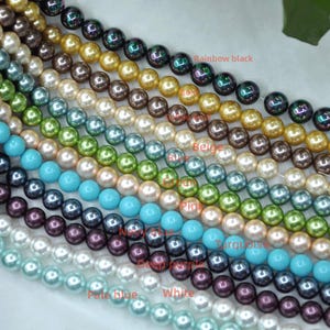 Perlas de concha de los Mares del Sur de 14 mm, cuentas redondas de perla de grado A, perlas de concha, cuentas de piedras preciosas, hebra de perlas de concha sueltas