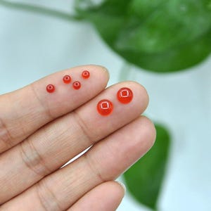 3mm/5mm/6mm Natural Red Agate Cabochons Cab Round Shape, Flat Back Natural Stone Dome For Making Jewelry Ring Earing DIY Pendant Craft