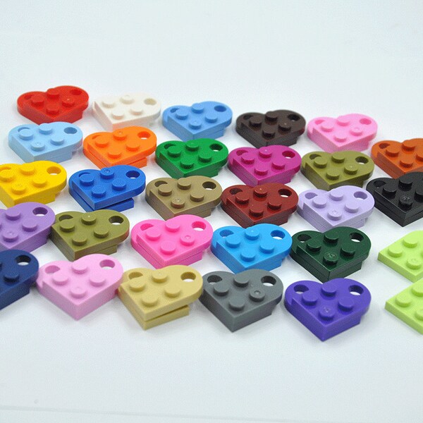 10pcs-TWO Half Heart Block Pendant,Unique Unusual Gift,Made with Lego,Friends Forever Gift,Romantic Two-Part Couples Friends Pendants