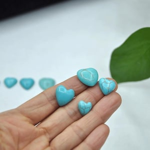 10 mm/12 mm/14 mm/16 mm/18 mm Płaskie Naturalne Turkusowe Kaboszony Kształt Serca Kamień Szlachetny, Płaski Tył Kamień Serca Miłość, Zrób To Sam Biżuteria