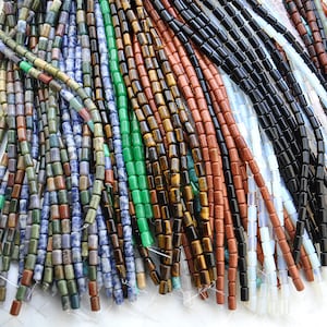 6x10mm Natural Gemstone Smooth Cylinder Drum Barrel Beads，Barrel Cylinder Beads，cylinder gemstone beads,Barrel Shape Beads,Spacer Beads