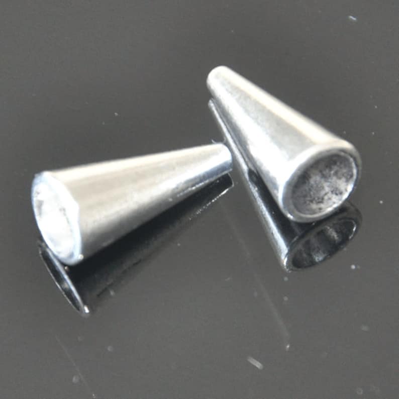 Silver Bead Caps15pcs Antique Silver Cone Flower End Cap Etsy