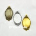 Cabochon Base Setting -5pcs Antique Silver / Antique Bronze / Antique gold Oval Cameo Charm Pendants 30x40mm-----G1735
