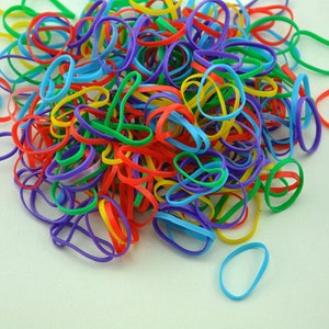 300pcs-1000pcs Organic Pony elastics/Rubber bands/Multi color pack of tiny hairties/Eco friendly /rubber bands refills/ color rubber band