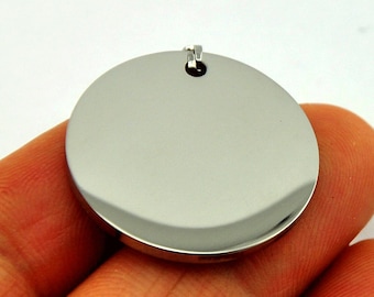 5-20pcs 16-25mm hoge spiegel gepolijst Graveerbare roestvrij staal ronde tag, roestvrij stalen schijf, stempelen blank hanger, diy lege hangers