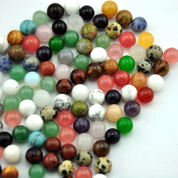 49 Pezzi Di Perle Rotonde Sciolte Di Labradorite Naturale Da 8 Mm - Foto 5