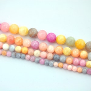 Contas soltas unakite naturais genuínas, formato redondo 6mm 8mm 10mm 12mm, mistura de contas de pedras preciosas coloridas, contas redondas de jade-A09
