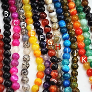 8mm Dragon Veins  Agate Beads,Stripe Agate Beads,Full Strand,Striped Agate Beads ,Round Agate Beads,Gemstone Beads-About 48 Pieces-M0029