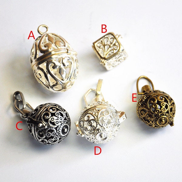 Filigree Lucky Magic Box Locket Pendants,Filigree Egg Charm Pendant,Cage Locket,Filigree Cage Pendant,DIY Accessory Jewelry Making-G1706