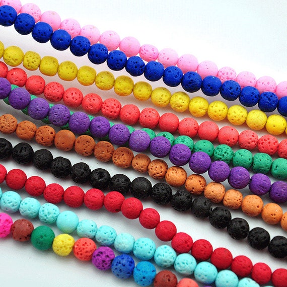 8mm Lava Rock Beads Multicolor Natural Round Loosesmooth Round