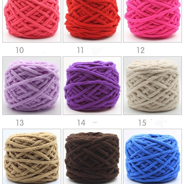 Fil pour bébé, fil pour couverture de bébé, 46 m * 8 mm à tricoter crochet fil chenille fils de velours épais pour bricolage fabrication d'accessoires couverture de lit pour animal de compagnie 90 g/rouleau