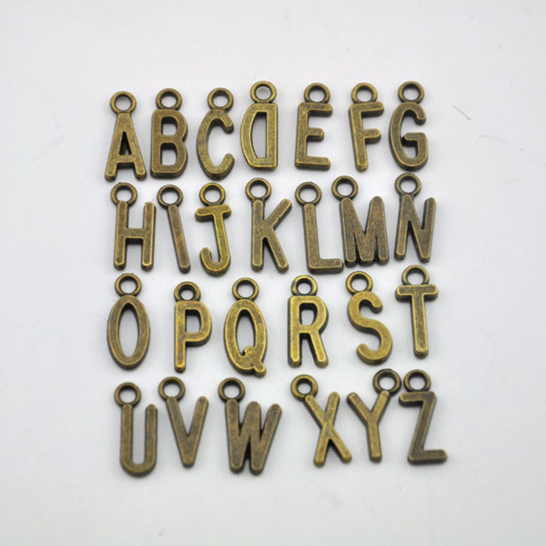 Metal Letter Charms Bead Landing Metal alphabet letters Etsy