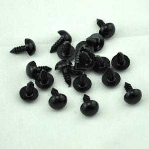 6mm/8mm/10mm/12mm Black Safety eyes,Black Doll eyes,Round Black Plastic eyes，DIY Amigurumi safety eyes, teddy bear eyes, craft safety eyes