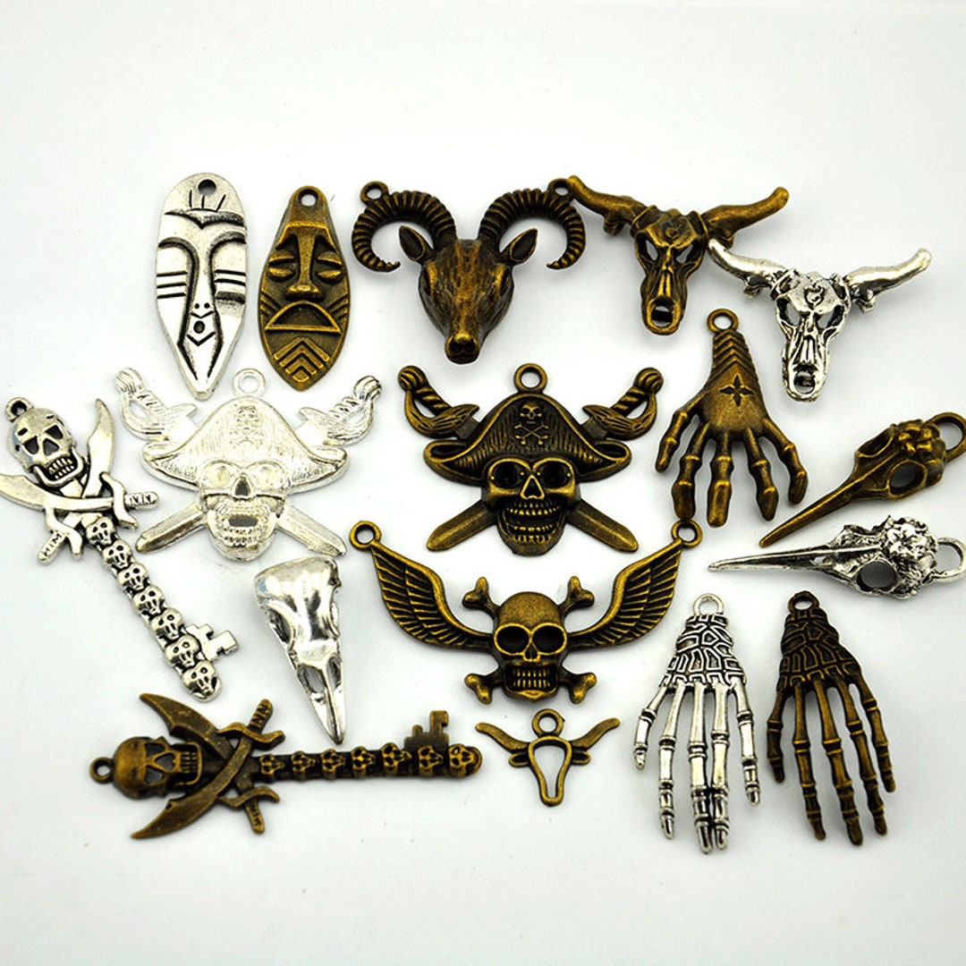 Pendentif Perle Crâne En Laiton Massif - Style EDC, Paracorde, Pour Clefs Ou Sac à Dos