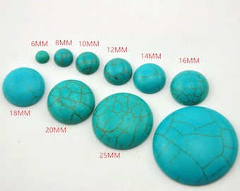 6MM-35MM Round Turquoise Cabochon Flatback Craft Jewelry Making DIY, Blue cabochons,blue gemstone,turquoise cabochon