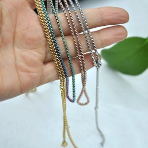 Stainless Steel Round Box Chain Necklace for Men Women, 16-28 Inches Round Box Chain Necklace，DIY Handmade Jewelry Supplies，Durable Chain