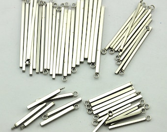 Stainless Steel Bar Pendants Long Bar Charms，Stainless Earring Finding，Skinny Pendants，Name Plate，Personalized stamping bar-1995