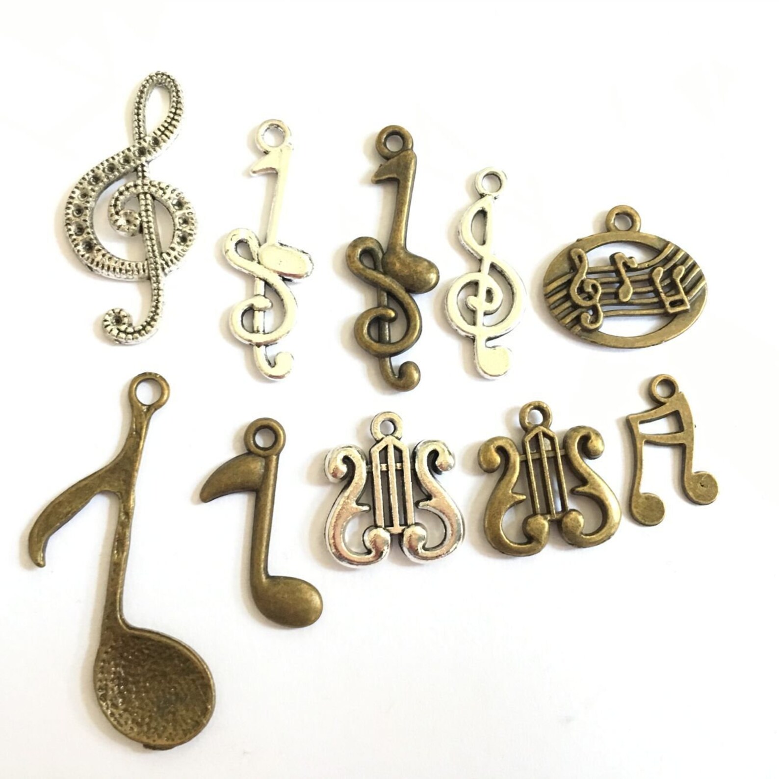 Music Note Charm Pendants Jewelry Findingsmusic Etsy