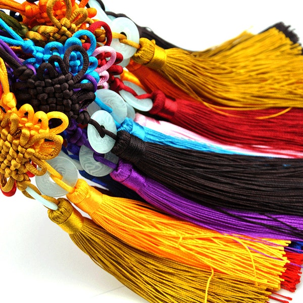 30% off Chinese knot  peace buckle  tassels colorful,Chinese knot tassels,Luck Charm,Tassel Supplies,Jewelry SuppliesLuck Charm,12 colors in