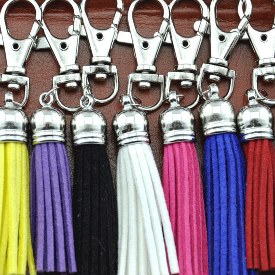 Suede Tasselleather Tassel Key Chain Tassel Key Chain White - Etsy