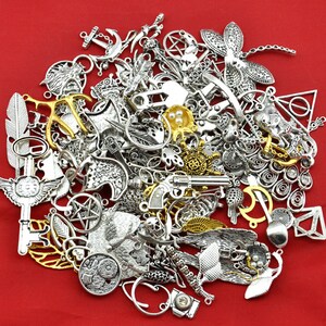 100pcs RANDOM Mix Styles charms,Antique Silver /Gold plated Zinc Alloy Charms Pendant,Antique Silver accessories image 3