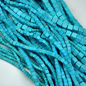 4-10mm Medium Reconstituted Turquoise Faceted Cube Beads-Measuring-Precious Gemstone,diy beads,waist beads,gemstone cube,turquoise dice