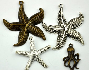 starfish- huge sea star Charm Pendants，Octopus Charms and Pendants，starfish pendant-Starfish charm --G046