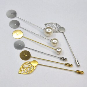 10 SETS Brooch Pin Base / Stick Pin / Hat Pin Base / Brooch Pin ...