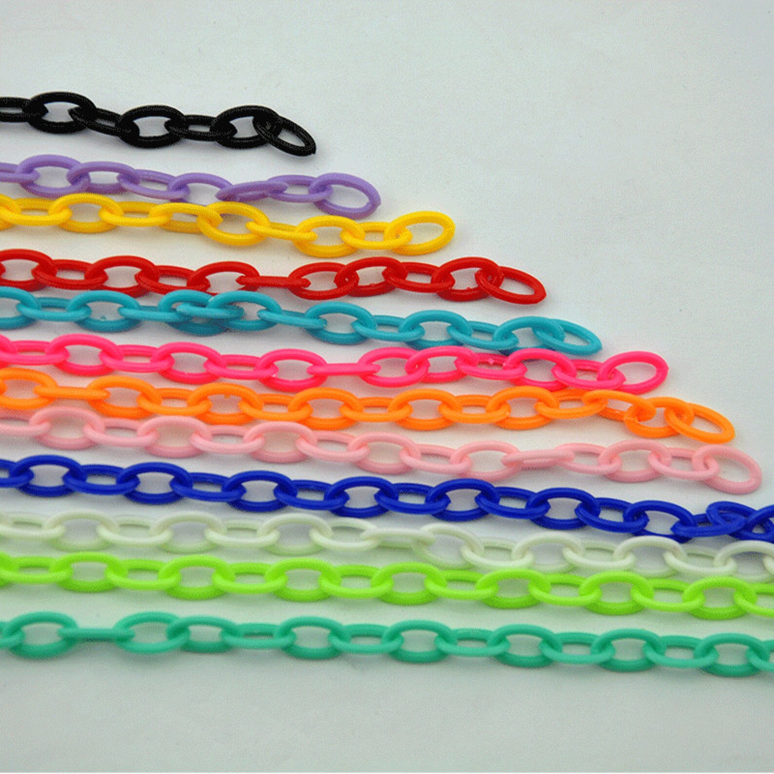 Plastic Chain 8x13mm Delicate Classic Plastic Chain16 inches Etsy