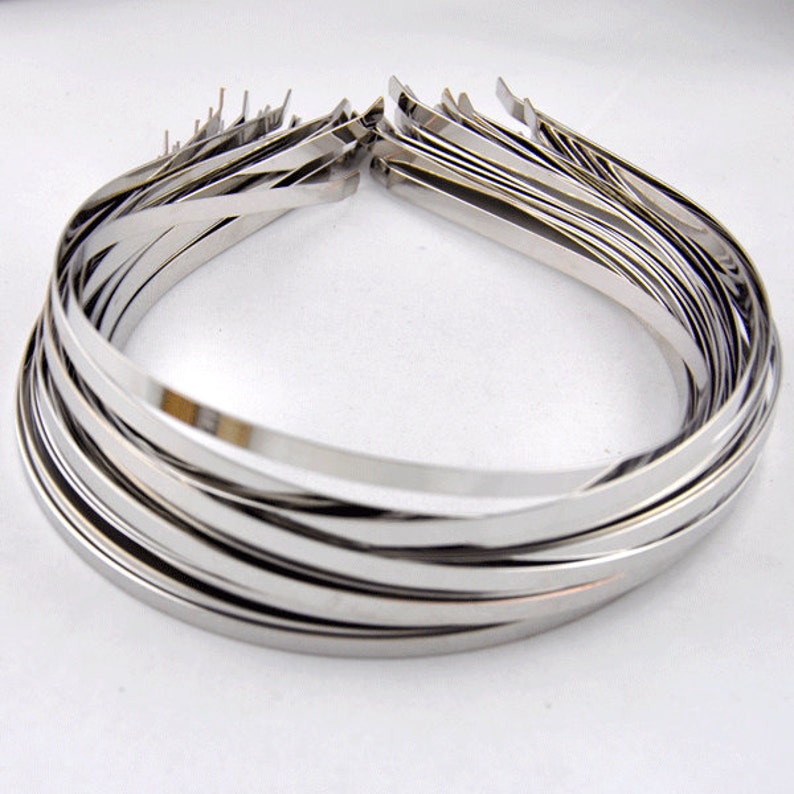 Wholesale 5 Metal Headbands silver color with bent endDIY Etsy
