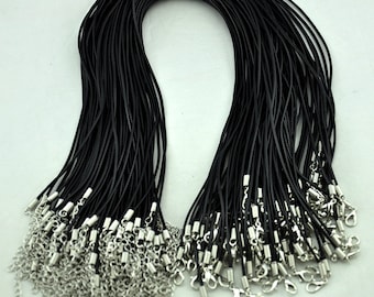 Puede incluir: Un paquete a granel de 50 collares de cordón de algodón encerado negro con cierres de langosta plateados. Cada collar mide aproximadamente 45 cm de largo.