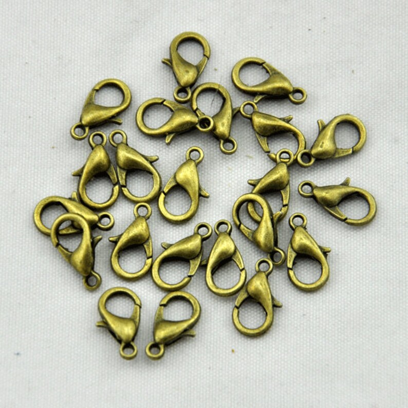 100pc Antique Bronze Lobster Claw Clasp Jewelry Findings Etsy