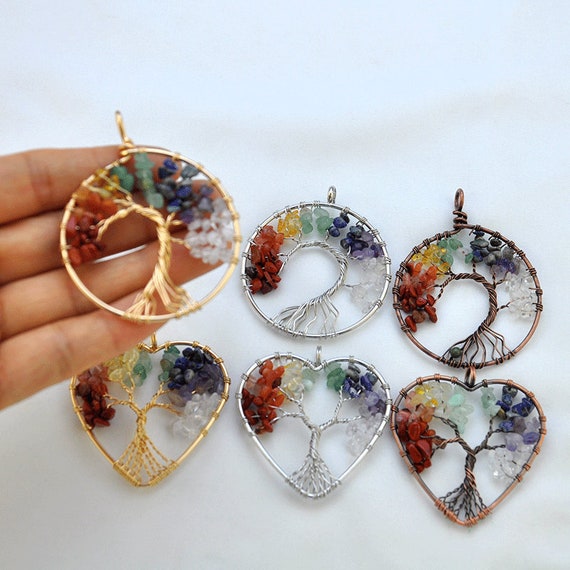 Tree of Life with Red Hearts in Disc Earrings Tree of Life with Red Hearts in Disc Earrings